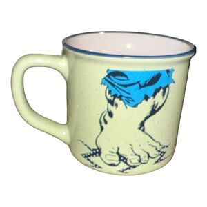 Marvel Universe zak! Hulk SMASH 16 oz Stoneware Green w/ Blue Trim Speckled Mug